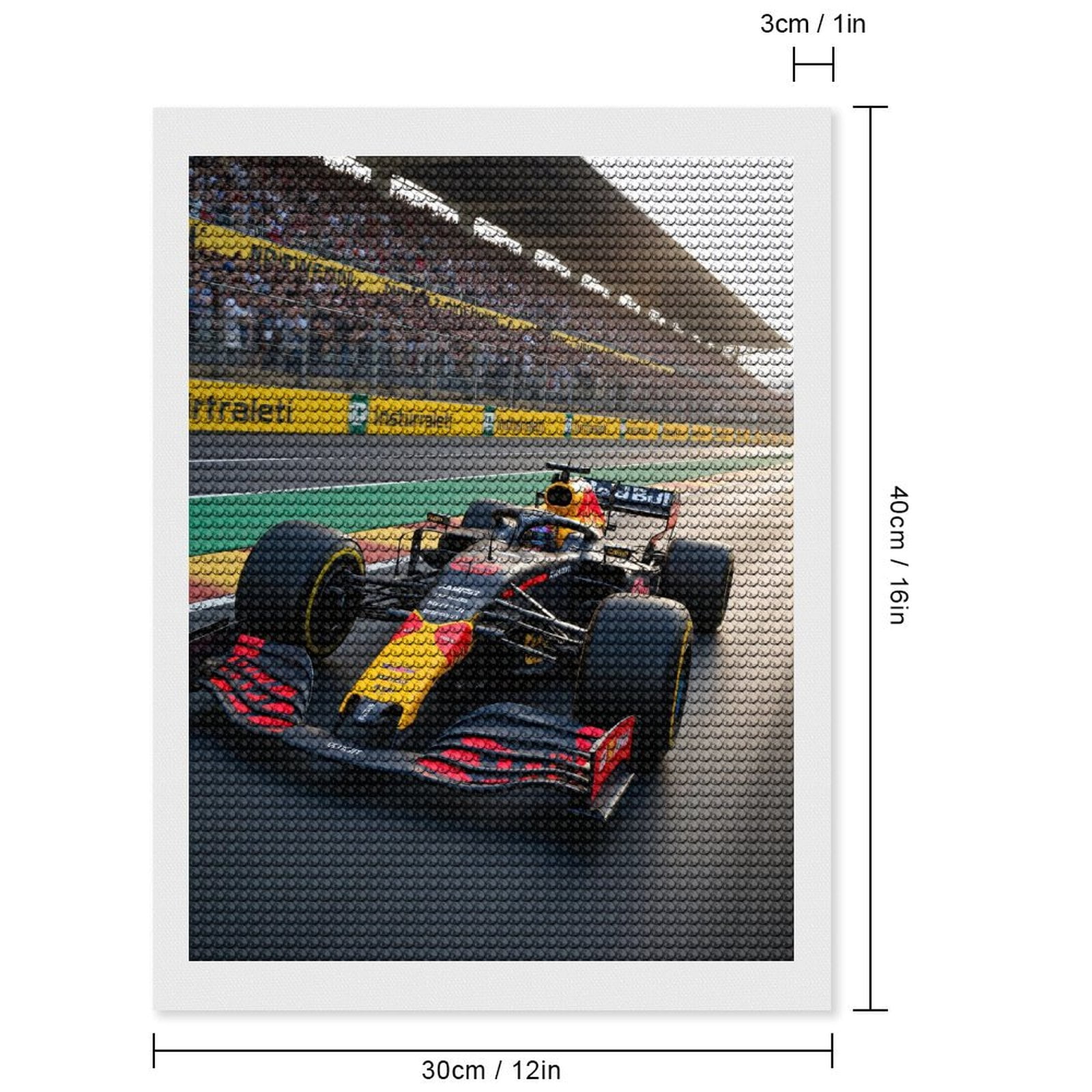 Diamond Art Kit for Adults, Speed Racing Car Track Crowd Diamond Painting for Adults Beginners, 5D DIY Diamond Art Painting Kits, Colorful Diamond Painting Craft for Home Decor 12x16