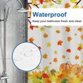 thumbnail image 4 of Thanksgiving Fall Harvest Shower Curtain Set, 72" x 72" Waterproof Polyester Bathroom Curtain with 12 Hooks, Rustic Farmhouse Maple Leaf Vintage Home Decor for Restroom, 4 of 7