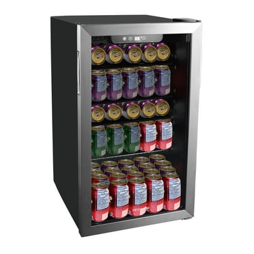 Frigidaire, 3.4 Cu. Ft. Glass Door Compact Refrigerator, Stainless Steel