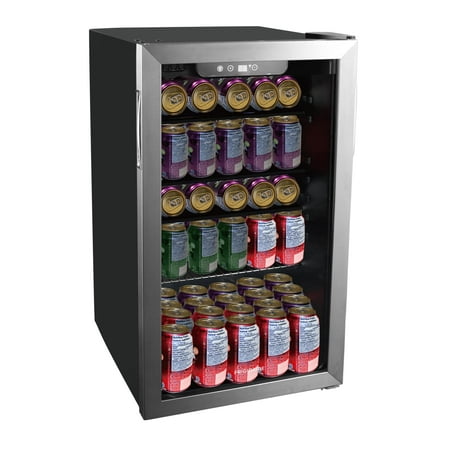 Frigidaire  3.4 Cu. Ft. Glass Door Compact Refrigerator  Stainless Steel