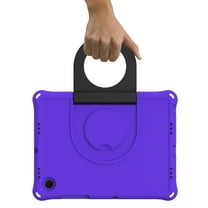 TECH CIRCLE Case for Samsung Galaxy Tab A8 (10.5") (SM-X200) Tablet - Lightweight Plastic Kickstand Case Portable Handle Protective Cover for Kids (Purple)