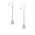 thumbnail image 2 of Delight Jewelry Goldtone Crystal Initial - A - Silver-tone Long Sparkle Dangle French Earrings, 2 of 4