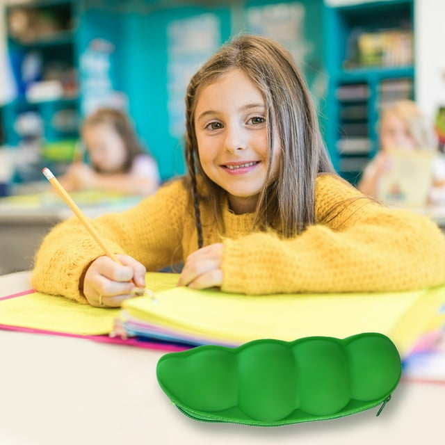 Student Pencil Case Pencil Bag Student Portable Vegetable Pencil Bag Solid Color Storage Bag