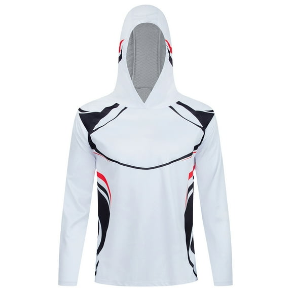 Men's Performance Fishing Hoodie Shir Long Sleeve Fishing Hiking Shirts