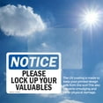 thumbnail image 6 of (2 Pack) Please Lock Up Your Valuables OSHA Notice Sign 5 Inch X 3.5 Inch Vinyl Label Decal Sticker Weather Resistant, UV Protected for Workplace, Business, and Construction Site, Made, 6 of 7