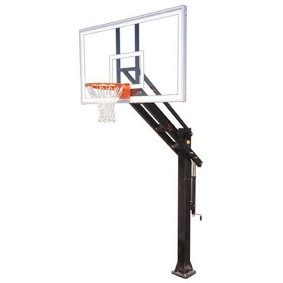Titan Supreme Steel-Acrylic In Ground Adjustable Basketball System, Scarlet