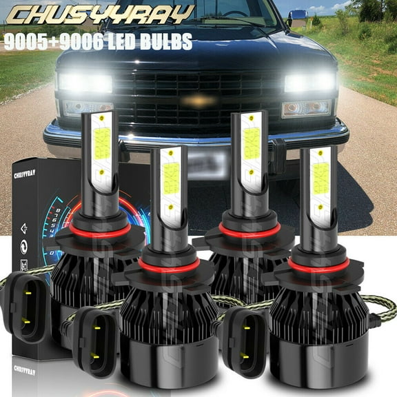 For Chevrolet S10 1998-2003 - 4PC 6000K LED Headlight High & Low Beam Bulbs Kit