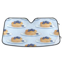 Yayeee Car Windshield Sun Shade Universal Fit Front Visor Protector, Blueberry Pancake Pattern