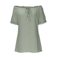 thumbnail image 6 of Fesfesfes Exercise Clothes for Women Plus Casual Cold Off Shoulder Lace Neck Plue Size Tops Shirt Blouse 16(XXXXL), 6 of 8