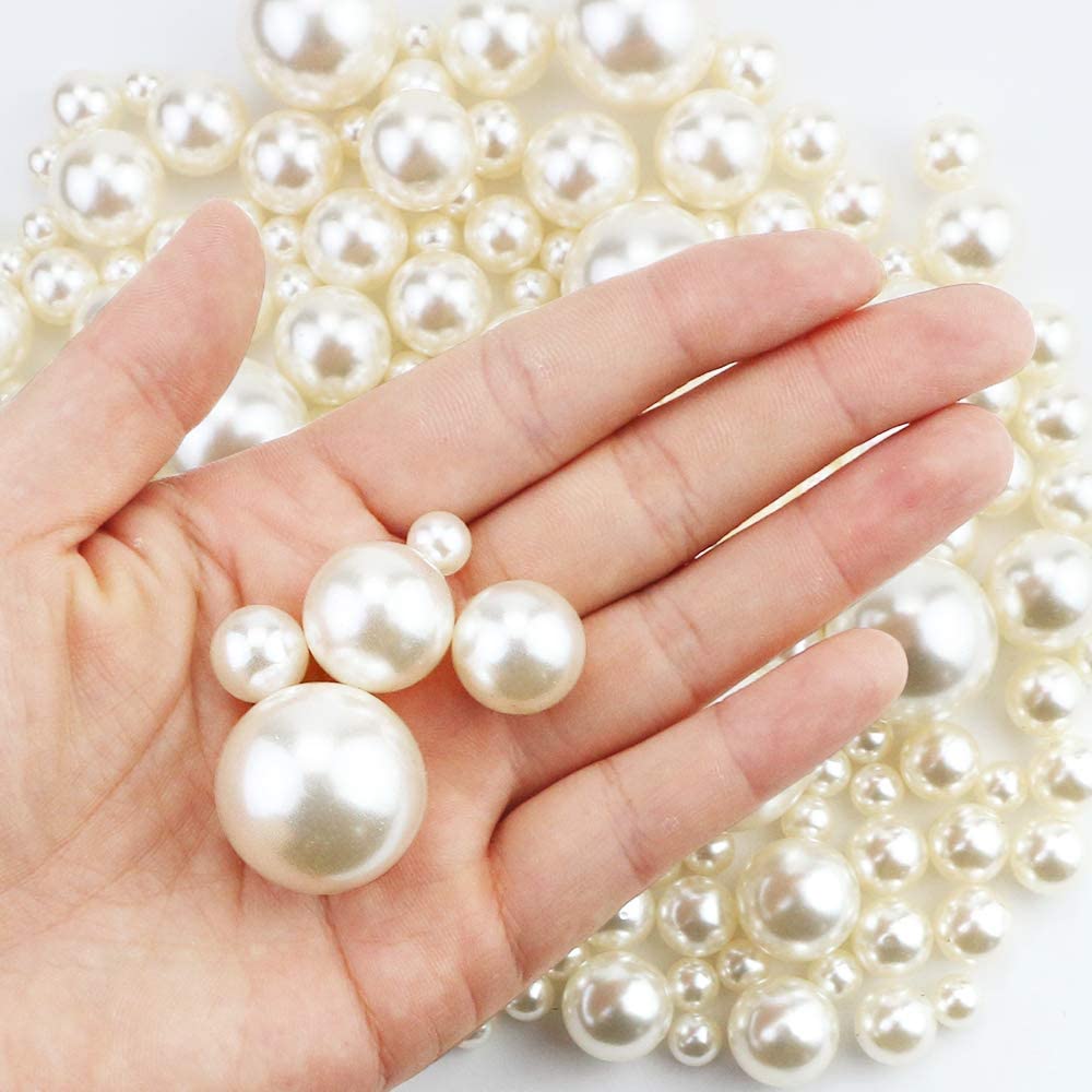 200 Pieces Ivory Pearl Beads No Holes 
