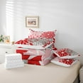 thumbnail image 5 of Manfei Dahlia Leaf Bedding Sets Full Size,Rustic Farmhouse Cabin Comforter Sets with Sheets,Red Gray Pink Bed in a Bag Full Size,Super Cozy Room Decoration,7-Piece, 5 of 7