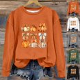 thumbnail image 1 of VKOYWKM Chandails d'Halloween pour Femmes Graphique de Fantôme Chandail Surdimensionné Col Rond Manches Longues chandail d'Automne Hauts de Fête Assortis Chandails d'Halloween pour la Famille, 1 of 4