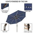 thumbnail image 3 of EliteShade Sunbrella Solar 9ft 3 Tiers Market Umbrella with 80 LED Lights Patio Umbrellas Outdoor Table with Ventilation and 5 Years Non-Fading Top,Dark Blue, 3 of 5