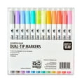 Pen + Gear Fine & Chisel DualTip Markers, Assorted Ink Colors, 24