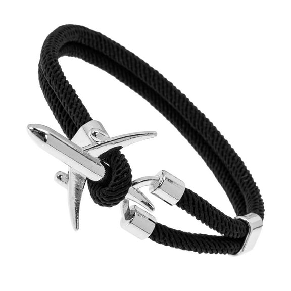 BESTOYARD Men's's Alloy Black Wrist Band Simple Bracelet for Decor with Fashionable Design 7.9inch