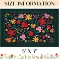 thumbnail image 6 of BLEUM CADE 5x7 Area Rug, Floral Rugs for Living Room, Lightweight Non Slip Washable Rug, Indoor Low Pile & Non-Shedding Vintage Rugs Carpet for Bedroom, Living Room, Dining Room, Black, 6 of 7