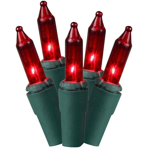 Holiday Time 65.7 Ft, 300 Count Red Incandescent Mini String Christmas Lights - Walmart.com