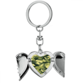 thumbnail image 1 of Camouflage Line Art Grain Illustration Pattern Heart Angel Wing Key Chain Holder, 1 of 3
