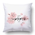 thumbnail image 1 of BSDHOME Pink Abstract Happy Mother's Day Lettering And Plum Blossoms Object White Pillowcase Cover Cushion 18x18 inch, 1 of 1