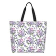 thumbnail image 1 of Fotbe Violets Flowers Bolsa Tote Estética de Lona con Estampado para Mujer - Bolsa Reutilizable de Hombro Casual para Vacaciones, Compras, Trabajo y Gimnasio, 1 of 8