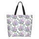 thumbnail image 1 of Disketp Violets Flowers Bolsa Tote Estampada para Mujer, Bolso de Hombro y de Mano para Compras y Viajes, 1 of 8