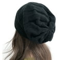 thumbnail image 2 of MIASHUI Women's Loose Knit Slouchy Solid Color Brimless Hat Warm and Comfortable Winter Cap Black, 2 of 4