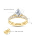 thumbnail image 2 of AFFY Bridal Ring Set For Women, 1.15 Carat Pear & Round Shape Lab Grown Diamond Teardrop Promise Wedding Ring Set In 10K Solid Yellow Gold Jewelry Gifts For Her (1.15 Cttw)-9.5, 2 of 7