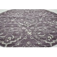 thumbnail image 2 of Unique Loom Damask Rug Purple/Silver 8' Round Traditional Perfect For Dining Room Entryway Bed Room, 2 of 8