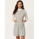 thumbnail image 3 of Vestido a cuadros sin mangas con cuello redondo y botones vintage elegante para mujer Beige M, 3 of 5