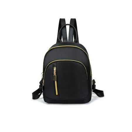 Casual Women Girls Black Nylon Mini Backpack Travel School Backpack Shoulder Bags Black Waterproof Black Nylon Mini Backpack Travel School Backpack Shoulder Bags Black Waterproof