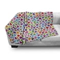 thumbnail image 3 of Abstract Soft Flannel Fleece Throw Blanket, Trippy Crossed Linked Geometric Puzzle Style Ornamental Background Pattern, Cozy Plush for Indoor and Outdoor Use, 70" x 90", Multicolor, by Ambesonne, 3 of 6