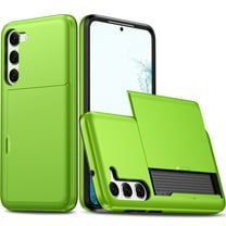 JTCASES for Samsung Galaxy S23 FE Case with Hidden Card Slot[Up to 2] Shockproof Silicone Bumper Rugged Cover Drop Resistant Slim Hybird for Samsung Galaxy S23 FE Anti-scratch, Green