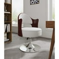 thumbnail image 2 of Bopper White and Polished Chrome Faux Leather Adjustable Height Swivel Accent Chair (Set of 2), 2 of 6