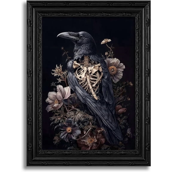 Gothic Crow Wall Art, Dark Academia Animal Wall Art