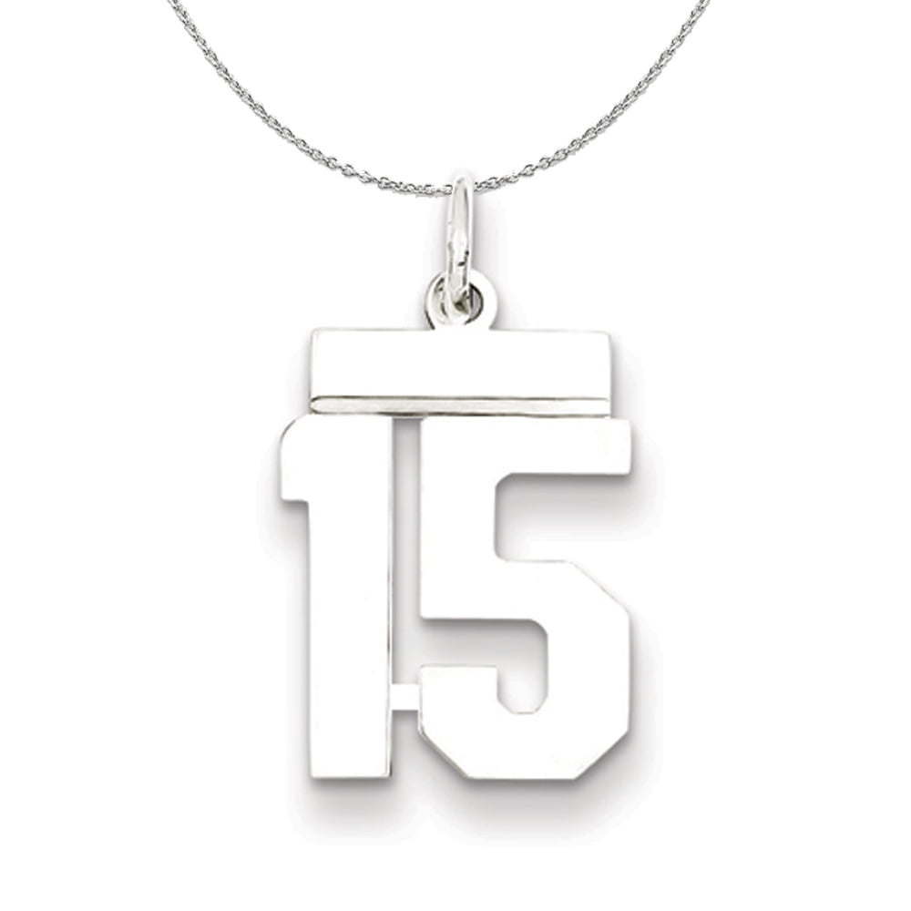Medium Polished Number 15 Necklace 