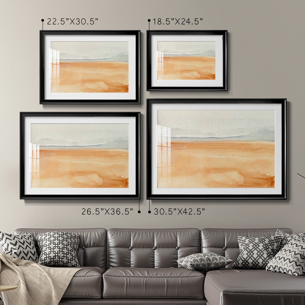 Ash Blue Horizon I Premium Framed Print - Ready to Hang