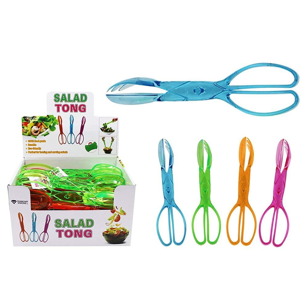 Diamond Visions 111485 Food Grade Translucent Plastic Salad Tong Set