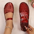 thumbnail image 2 of Shrysg Women's Jelly Closed-Toe Flat Sandals PVC Lightweight Breathable Adjustable Strap Casual Summer Beach Shoes Wine, 2 of 9