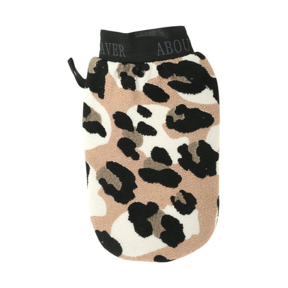 Unique Bargains 1 Pc Shower Gloves Exfoliating Glove for Bathroom 8.66"x5.51" Black White Pink