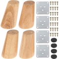thumbnail image 1 of Patas de madera para muebles de 8 cm, 4 patas de madera maciza cónica para sofá, patas de madera para muebles, patas oblicuas para mesa de sofá, 1 of 5