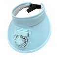 thumbnail image 1 of Sombrero con visera para mujer con ventilador USB, de moda, duradero, tres velocidades ajustables, sombrero de jardín, gorra para exteriores Azul Salvador Sombrero de enfriamiento del ventilador, 1 of 10