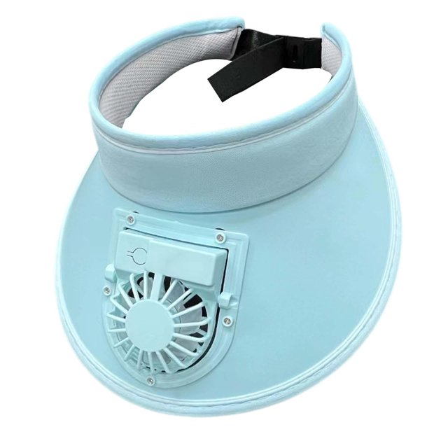 Sombrero con visera para mujer con ventilador USB, de moda, duradero, tres velocidades ajustables, sombrero de jardín, gorra para exteriores Azul Salvador Sombrero de enfriamiento del ventilador