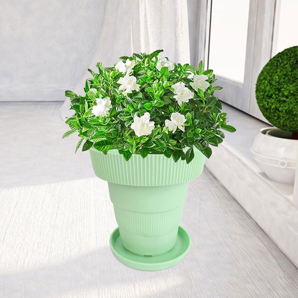 plegable, función de almacenamiento de agua, escala de ajuste de volumen de agua, s de jardín al aire libre para plantas de interior, dec Verde CUTICAT macetas suculentas
