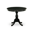 thumbnail image 2 of East West Furniture Round Small Dining Table Wire Brushed Black Color Table Top Surface and Asian Wood Small Table Pedestal Legs - Black Finish, 2 of 4