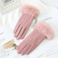 thumbnail image 4 of Women's Winter Warm Touchscreen Gloves, Fleece Lined Thermal Gloves with Soft Furry Cuffs, Double Thick Cold Weather Gloves for Outdoor Activities, Screen Operation Ski Gloves for Smartphone Use Pink, 4 of 4