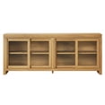thumbnail image 6 of Walker Edison Modern Window Pane TV Stand/Sideboard with Sliding Doors, Heritage Oak, 6 of 11