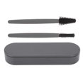 thumbnail image 1 of Juego de brochas para pestañas, de silicona suave, elásticas, reutilizables, lavables, a prueba de polvo, portátiles, para maquillaje en casa, color gris, 1 of 14