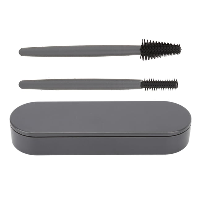 Juego de brochas para pestañas, de silicona suave, elásticas, reutilizables, lavables, a prueba de polvo, portátiles, para maquillaje en casa, color gris