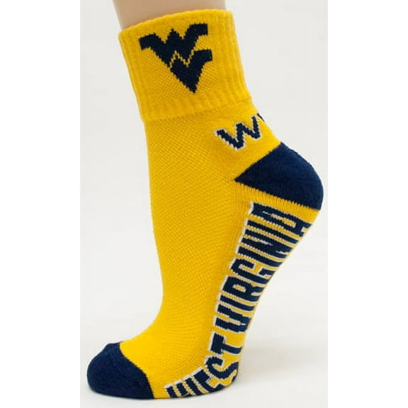 West Virginia Mountaineers Gold Quarter Sock - Donegal Bay - Unisex - One Size - Quarter