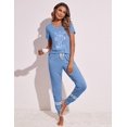 thumbnail image 3 of Ekouaer Womens Pajamas Set 2 Piece Lounge Pj Set Short Sleeve Sleepwear Tops with Joggers Pants Loungewear Print Nightwear, 3 of 4